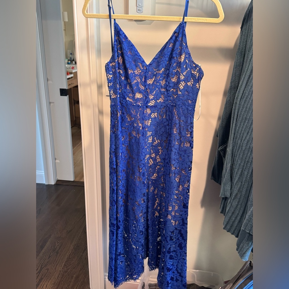 Lulu's Royal Blue Lace Midi Dress